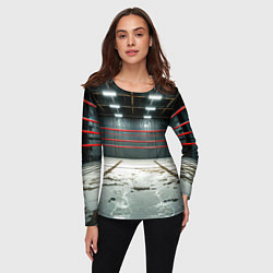 Лонгслив женский Красный ринг, цвет: 3D-принт — фото 2