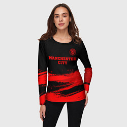 Лонгслив женский Manchester City - red gradient посередине, цвет: 3D-принт — фото 2