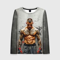 Лонгслив женский Дастин Порье на сером, цвет: 3D-принт
