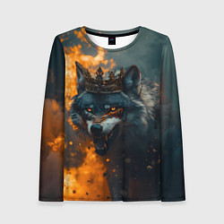 Лонгслив женский Злой волк в огне, цвет: 3D-принт