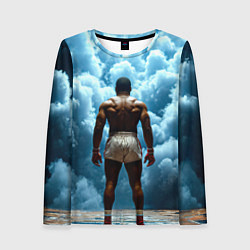 Лонгслив женский Мухаммед Али в синем дыму, цвет: 3D-принт