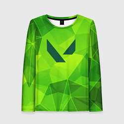 Лонгслив женский Valorant green poly, цвет: 3D-принт