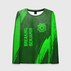 Лонгслив женский Breaking Benjamin - green gradient вертикально, цвет: 3D-принт