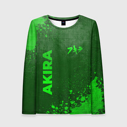 Лонгслив женский Akira - green gradient вертикально, цвет: 3D-принт