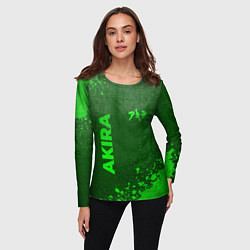 Лонгслив женский Akira - green gradient вертикально, цвет: 3D-принт — фото 2