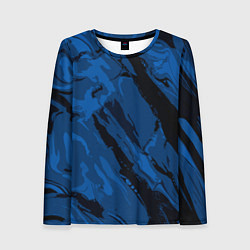 Женский лонгслив Тёмный синий абстракция