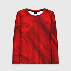 Лонгслив женский Красный камень абстракция, цвет: 3D-принт