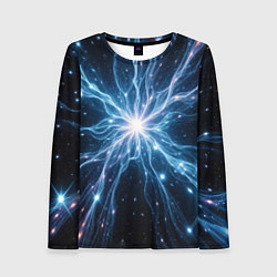 Лонгслив женский Всплеск света и звезды - космическая абстракция, цвет: 3D-принт