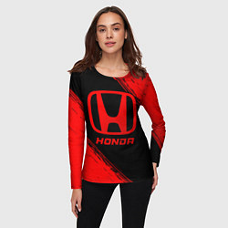 Лонгслив женский Honda - red gradient, цвет: 3D-принт — фото 2