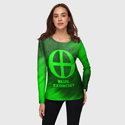 Лонгслив женский Blue Exorcist - green gradient, цвет: 3D-принт — фото 2