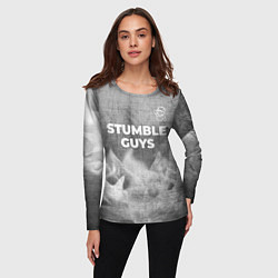 Лонгслив женский Stumble Guys - grey gradient посередине, цвет: 3D-принт — фото 2