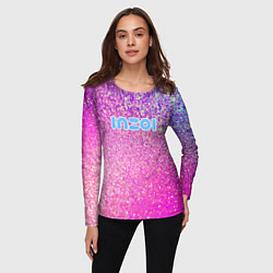 Лонгслив женский Inzoi лого и розовые блестки, цвет: 3D-принт — фото 2