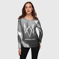 Лонгслив женский Watch Dogs - grey gradient, цвет: 3D-принт — фото 2