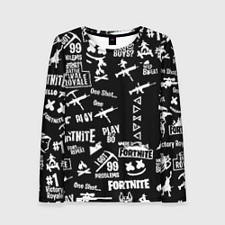 Женский лонгслив Черно белые логотипы игр