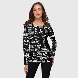 Лонгслив женский Черно белые логотипы игр, цвет: 3D-принт — фото 2