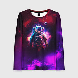 Женский лонгслив Космонавт пламенный