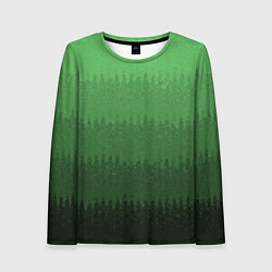 Лонгслив женский Зеленый градиент текстурные полосы, цвет: 3D-принт