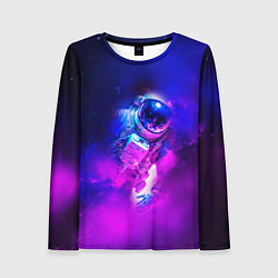 Лонгслив женский Космонавт среди облаков, цвет: 3D-принт