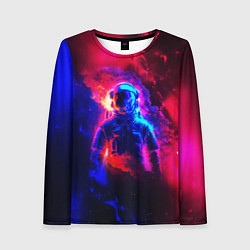 Лонгслив женский Космонавт в пламени, цвет: 3D-принт
