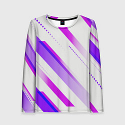 Лонгслив женский Color white pink, цвет: 3D-принт