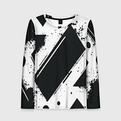 Лонгслив женский Color black white, цвет: 3D-принт