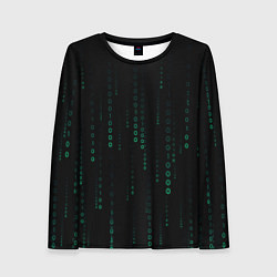 Женский лонгслив Color black turquoise