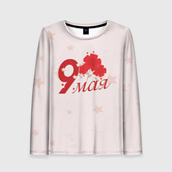 Лонгслив женский 9 мая гвоздики, цвет: 3D-принт