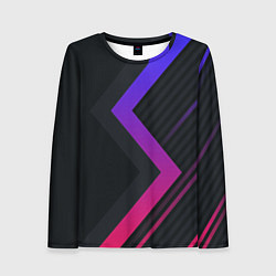 Лонгслив женский Color black line, цвет: 3D-принт