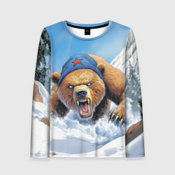 Лонгслив женский Злой русский медведь, цвет: 3D-принт