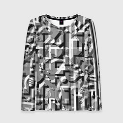 Лонгслив женский Серый объёмный эффект, цвет: 3D-принт