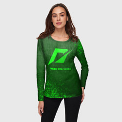 Лонгслив женский Need for Speed - green gradient, цвет: 3D-принт — фото 2