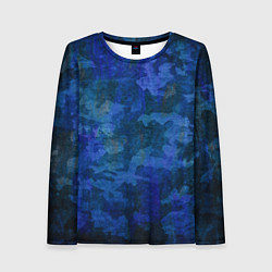 Лонгслив женский Абстракция - blue uniform camouflage, цвет: 3D-принт
