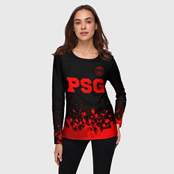 Лонгслив женский PSG - red gradient посередине, цвет: 3D-принт — фото 2