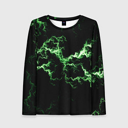 Лонгслив женский Lightning green glow, цвет: 3D-принт