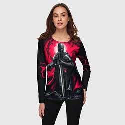 Лонгслив женский Рыцарь-крестоносец ордена красной звезды, цвет: 3D-принт — фото 2