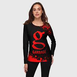 Лонгслив женский Garbage - red gradient, цвет: 3D-принт — фото 2