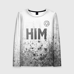 Лонгслив женский HIM - white gradient посередине, цвет: 3D-принт