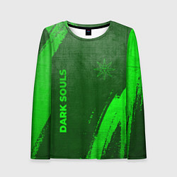 Женский лонгслив Dark Souls - green gradient вертикально