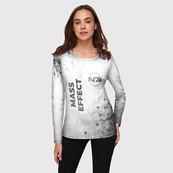 Лонгслив женский Mass Effect - white gradient вертикально, цвет: 3D-принт — фото 2