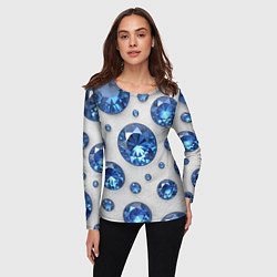 Лонгслив женский Россыпь сапфиров, цвет: 3D-принт — фото 2