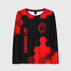 Женский лонгслив Among Us - red gradient вертикально