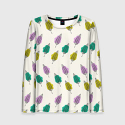 Женский лонгслив Листья на пятнах