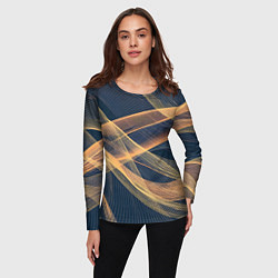 Лонгслив женский Световые волны, цвет: 3D-принт — фото 2