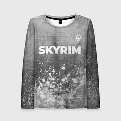 Лонгслив женский Skyrim - grey gradient посередине, цвет: 3D-принт