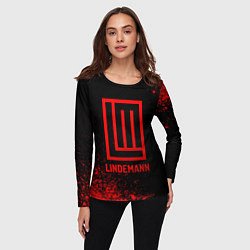 Лонгслив женский Lindemann - red gradient, цвет: 3D-принт — фото 2