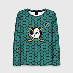 Женский лонгслив Анахайм Дакс - зеленые соты