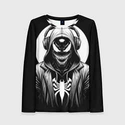 Лонгслив женский Venom black, цвет: 3D-принт