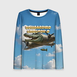 Лонгслив женский Bombardino Crocodillo мем, цвет: 3D-принт