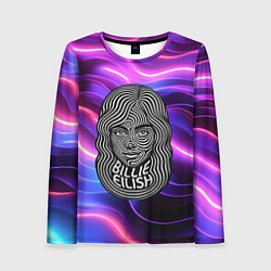 Лонгслив женский Портрет Билли Айлиш из линий, цвет: 3D-принт