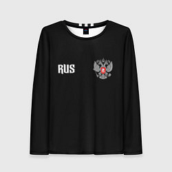 Лонгслив женский Россия три полоски, цвет: 3D-принт